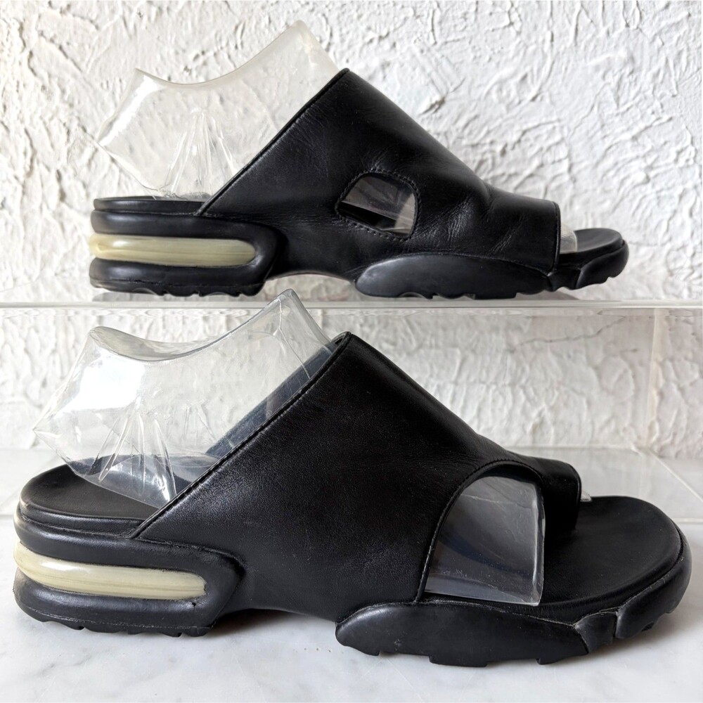 Cole Haan Air Black Leather Toe Loop Slide Sandals Women's 6.5 B Comfort